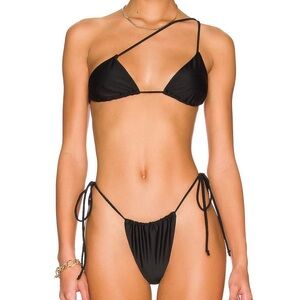 Superdown black asymmetrical bikini